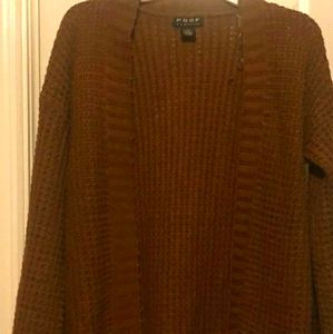 Brown cardigan sweater